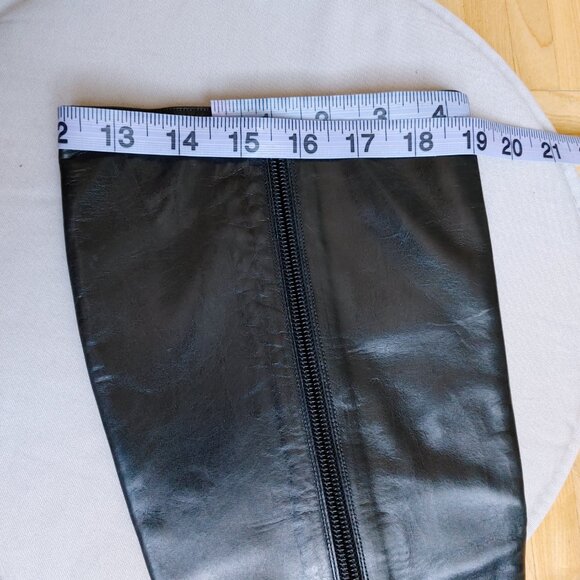 💯% genuine leather Black Knee high heeled boots - Picture 15 of 16